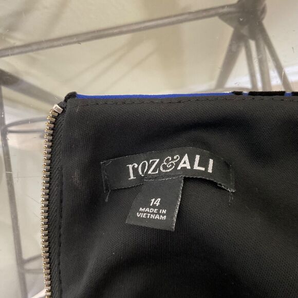 Roz & Ali  Cocktail Party Dress Velvet burnout Fit n Flare women’s plus size 14 - Picture 3 of 8